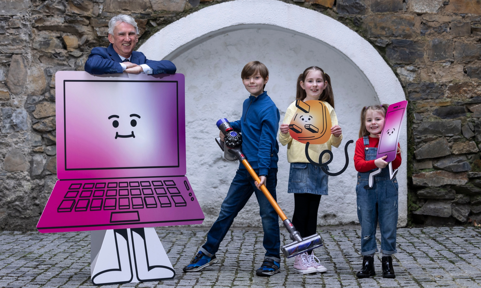 WEEE Ireland CEO Leo Donovan, Ethan Holmes, Sienna Lavery, and Freya Lavery | Picture: Shane O'Neill, Coalesce