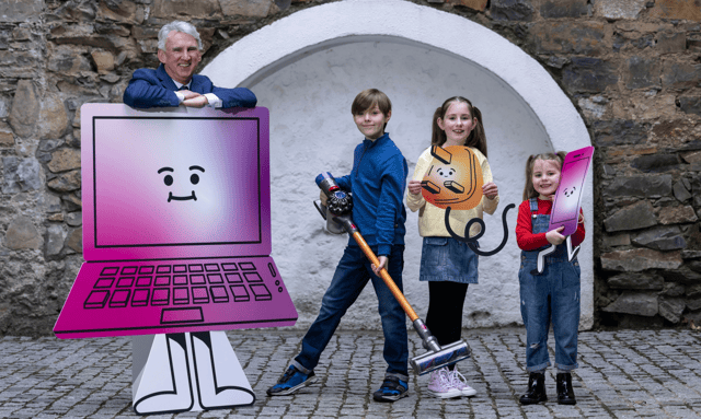 WEEE Ireland CEO Leo Donovan, Ethan Holmes, Sienna Lavery, and Freya Lavery | Picture: Shane O'Neill, Coalesce