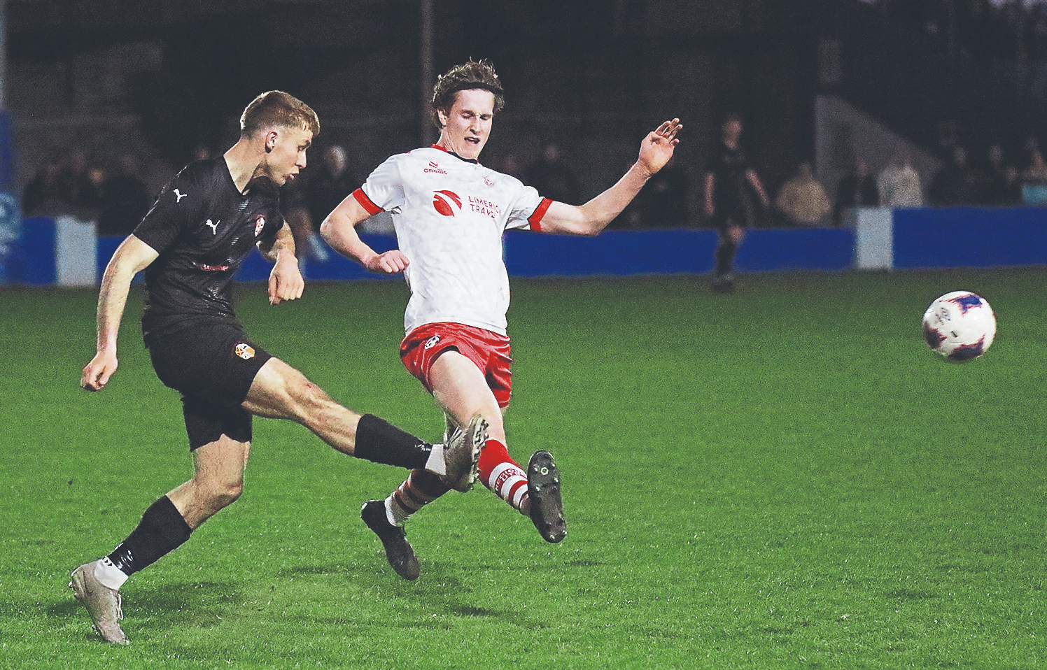 Adam Costelloe, of Aisling Annacotty, in action against Isak Lynch, of Regional United in the  Tuohy Cup final at Jackman Park | PICTURE: Brendan Gleeson