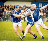 Kildimo Pallaskenry players in action during the Munster final, PICTURE: Sportsfile