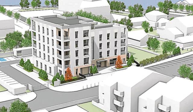A render of the proposed apartment complex in Raheen