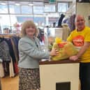 Jenny Smee, Enable Ireland shop manager, and Ken, Enable Ireland shop assistant
