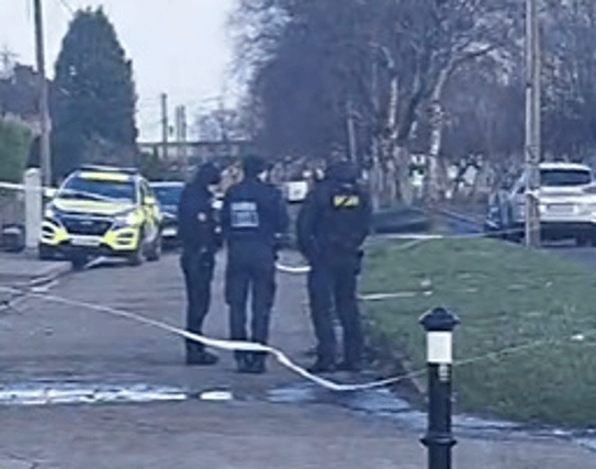 A still from a video, which has been widely shared on social media, shows gardai at the scene of the shooting on the Hyde Road