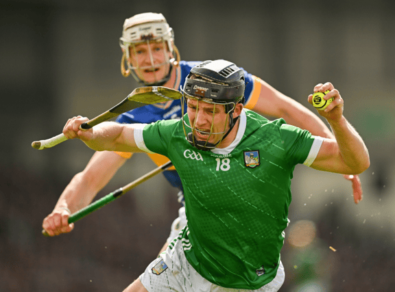 Limerick senior hurler Peter Casey in action Bryan O'Meara of Tipperary during Munster SHC last year, PICTURE: Sportsfile