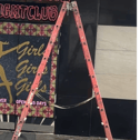 Some of the  provocative signage which has been erected at the city nightclub