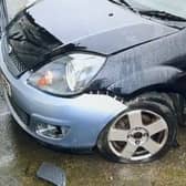 Some of the damage caused to the car that the viable device was placed under / Picture: An Garda Síochána/Crimecall (RTÉ)