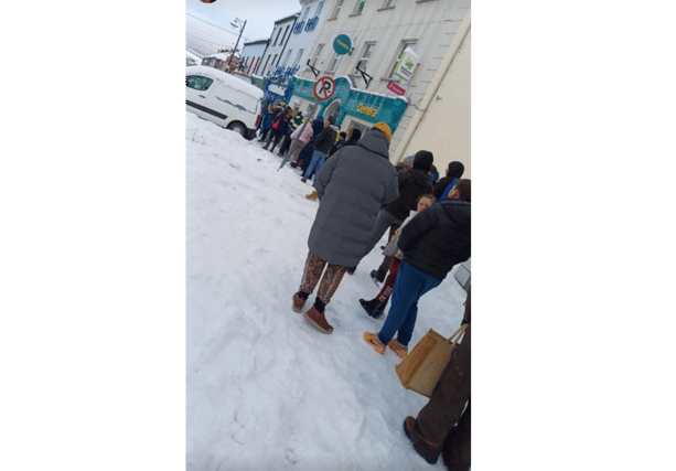 This image of the queues outside Sheehy's Centra in Kilfinane was widely shared on social media