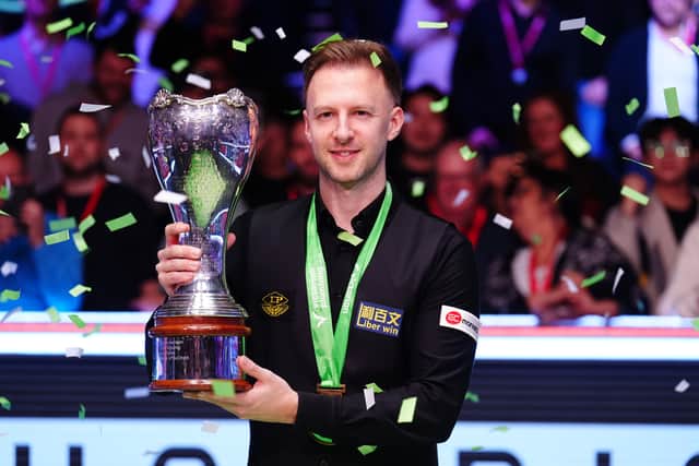 But he remains a seemingly untouchable distance away from O’Sullivan’s 23 ‘triple crown’ titles, having landed his fifth with his gruelling 10-8 win over qualifier Barry Hawkins at the Barbican Centre.