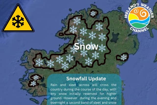 Ireland snow map amid Met Éireann warnings and reports of snow falling ...