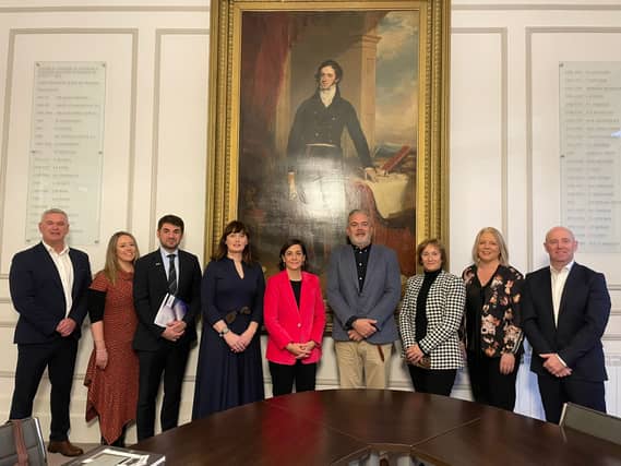 Limerick Chamber of Commerce with board members Morgan Whelan, Emma Morgan, Dr Loïc Guyon, Michelle Gallagher, Ambassador Céline Place, Noel Gavin, Laurence Garric, Lavinia Ryan and Alan Higgins