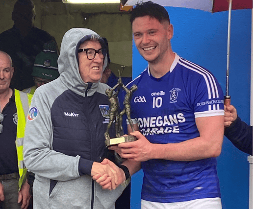 Feenagh-Kilmeedy's Diarmuid Coleman scored 2-8 to win Man of the Match in the Woodlands House Hotel County Premier Junior 'A' Hurling Championship final on Saturday