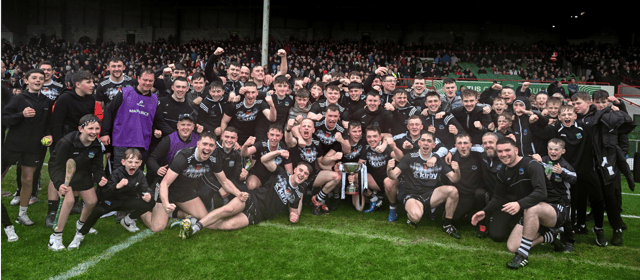 Newcastle West players celebrate after their Lyons of Limerick County Premier Intermediate Hurling Championship final win over Garryspillane at the TUS Gaelic Grounds | PICTURE: Sportsfile