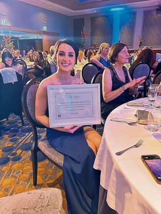 Leah McMahon, who works for Annacotty financial company Castle Capital Financial, at the annual Network Limerick awards ceremony