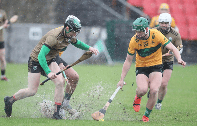 Jack Cagney, Granagh Ballingarry captain, and Sean Clancy, of Glenroe, during their Limerick Premier IHC match in Kilmallock on Saturday | PICTURE: Keith Wiseman