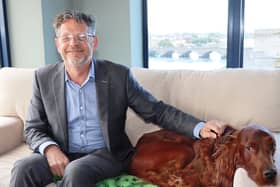 Mayor John Moran and his beloved Red Setter dog Henri