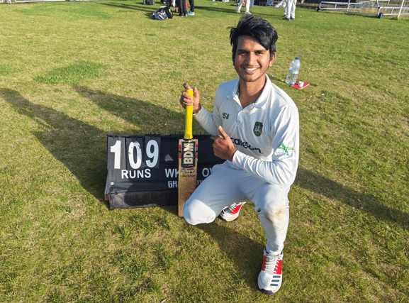 Anvesh Bogavelly, who has made his maiden century for Limerick Cricket Club