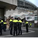 Gardaí outside the Aviva Stadium in Dublin PIC: Sportsfile