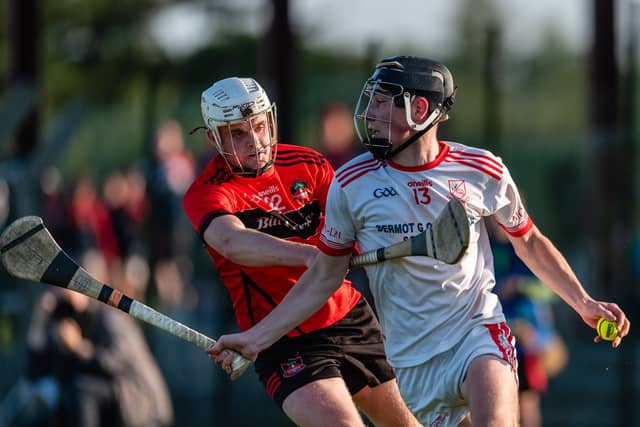 Monaleen in action against Adare in the third round of the Bons Secours Hospital County Senior Hurling Championship group two | PICTURE: Tom Beary