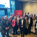 Cllr Conor Sheehan joined by his friends and his supporters after his successful nomination as Labour's candidate in the upcoming general election