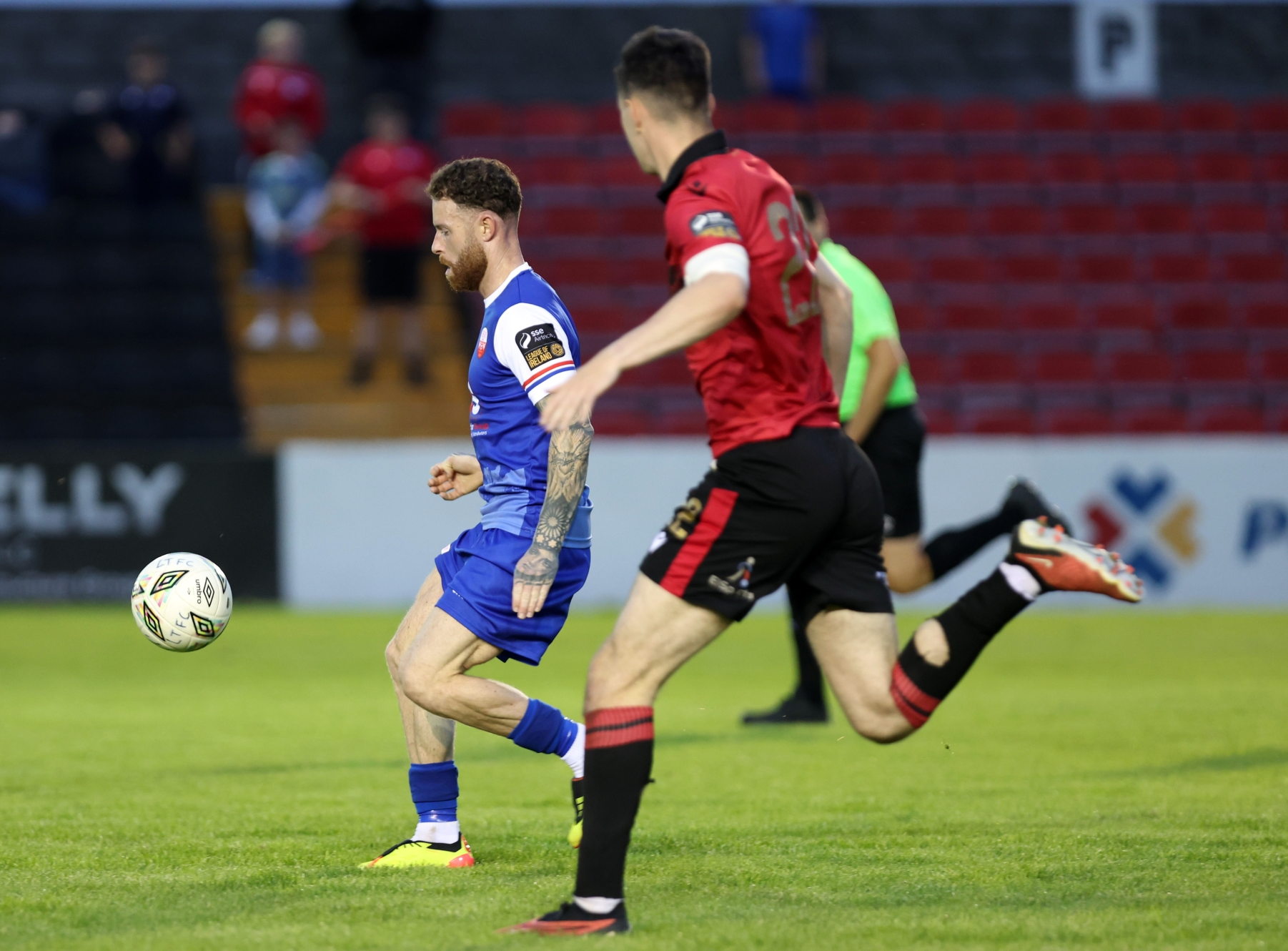 Lee Lynch in action for Treaty United against Longford Town in the SSE Airtricity League First Division at Bishopsgate on Saturday | PICTURE: Syl Healy
