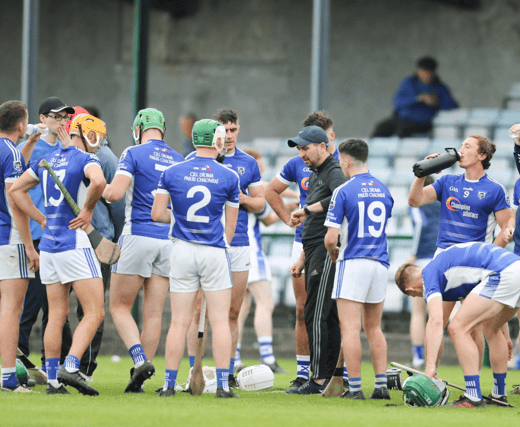Natal O'Grady addressing his Kildimo-Pallaskenry players