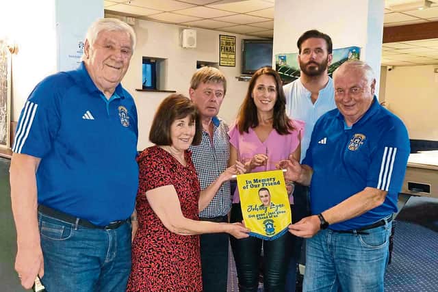 "John was a talented soccer player, who had played with Fairview from his schoolboy days right up to when he won back to back FAI Junior cup medals in his final years with the club. We were deeply touched by this presentation in honour of John, who is not gone, just gone ahead of us.