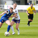 Treaty United's Delana Friesen wins possession in the Women's Premier Division fixture at the Markets Field on Saturday evening | PICTURE: Brendan Gleeson