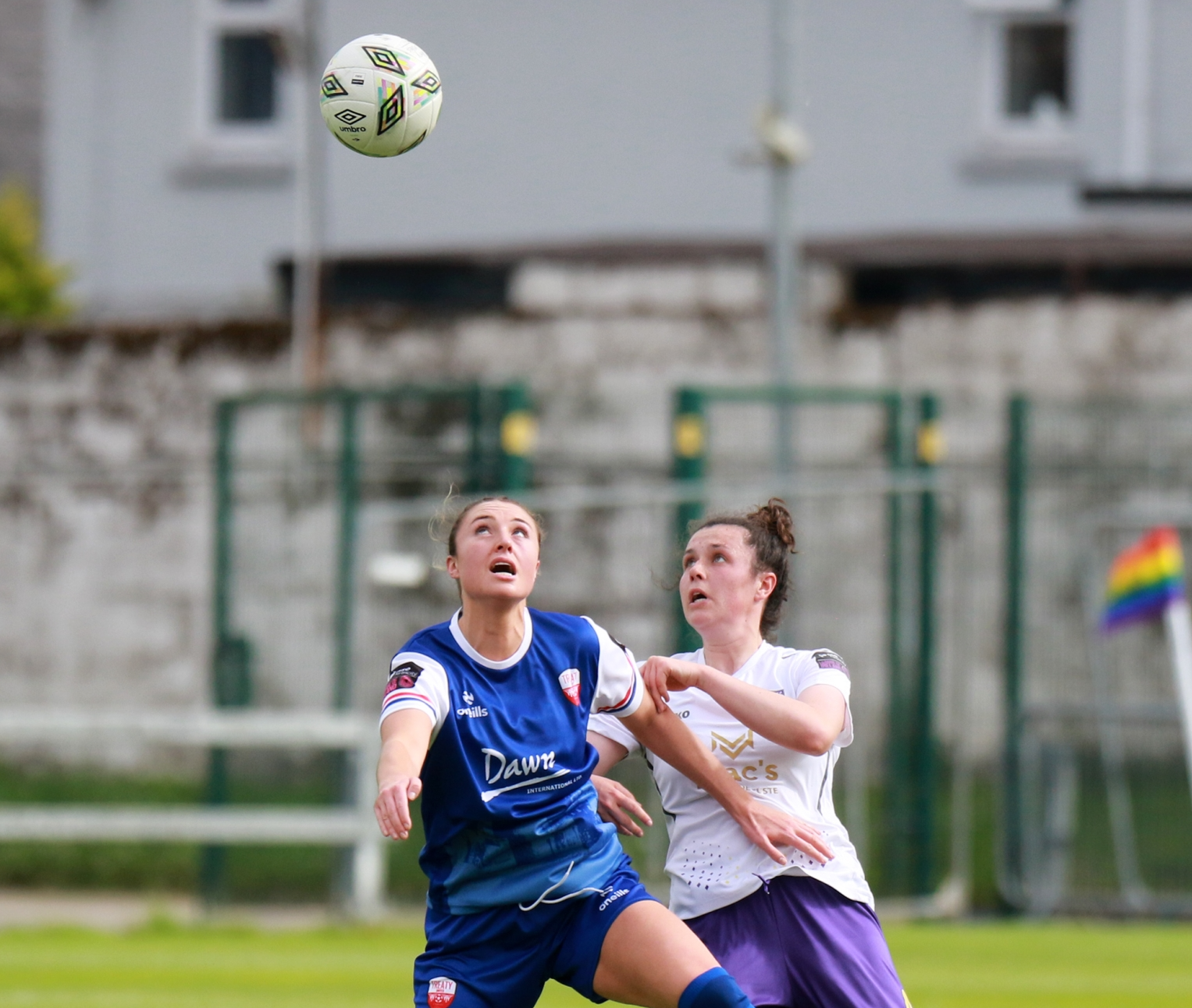 Danielle Steer, of Treaty United, looks to win possession in Saturday's Women's Premier Division fixture with Wexford at the Markets Field | PICTURE: Brendan Gleeson