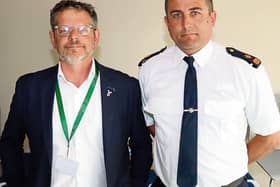 Mayor John Moran and Supt Andrew Lacey, Henry Street garda station | PICTURE: Adrian Butler
