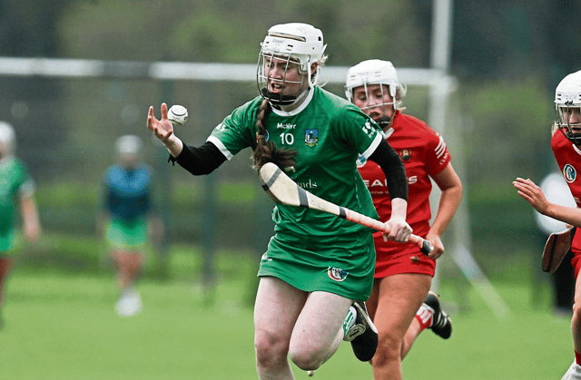 alerie Shanahan on the attack for Limerick during their Munster Junior Camogie final against Cork | PICTURE: Mike Ryan