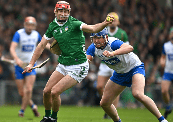 Barry Nash of Limerick in action against Darragh Lyons of Waterford during the Munster GAA Hurling Senior Championship at TUS Gaelic Grounds | PICTURE: Sportsfile