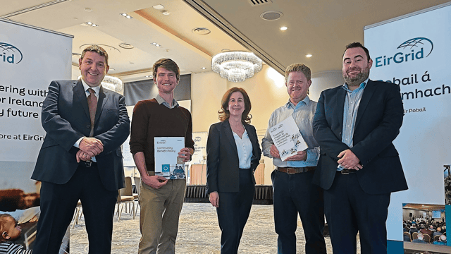 Kieran Reeves, Limerick City and County Council, Sean Sweeney, SEAI, Sarah Carey, MC, Derek Carroll, network design manager, EirGrid and Alan Keegan, ESB Networks