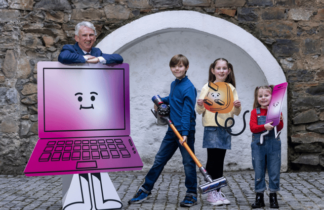 WEEE Ireland CEO Leo Donovan, Ethan Holmes, Sienna Lavery and Freya Lavery I PICTURE: Shane O'Neill, Coalesce