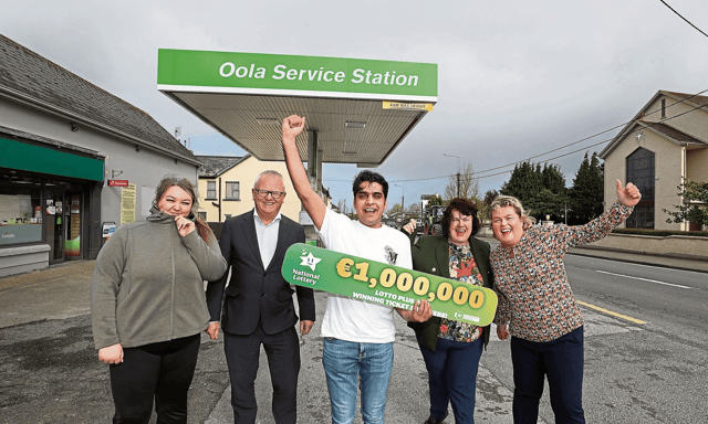 The winner of a €1m Lotto ticket sold by the staff at Oola Service Station has come forward on Tuesday l PICTURE: Mac Innes Photography