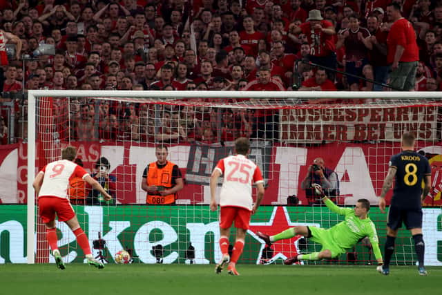 Munich scored twice in four second-half minutes, firstly through Leroy Sane before Jamal Musiala went down in the penalty area and Kane sent Andriy Lunin the wrong way to put them in front.