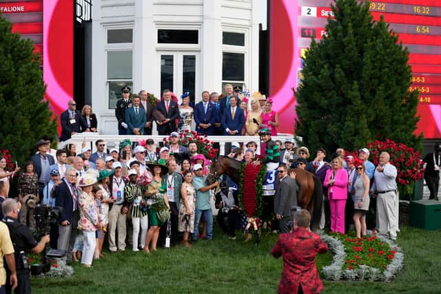 Trainer Chad Brown said of runner-up Sierra Leone: “To get beaten a nose in the Kentucky Derby, it’s a tough one, but that’s professional sports and at this level you’re going to win some and lose some, and often times it’s going to come down to a matter of inches.