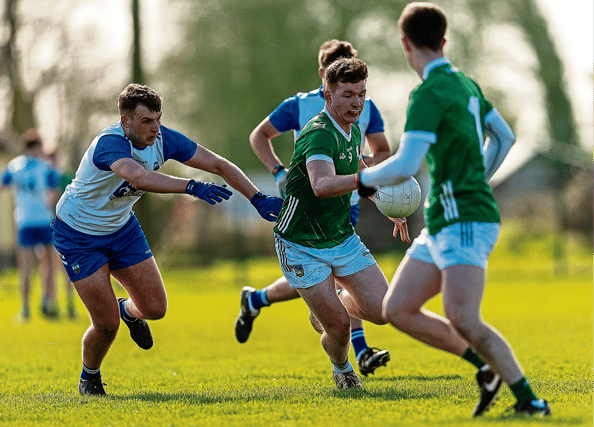Limerick's Darragh Murray in action against Michael O'Sullivan, of Waterford, during the EirGrid Munster U20 football championship game at Ballyagran last month | PICTURE: Tom Beary