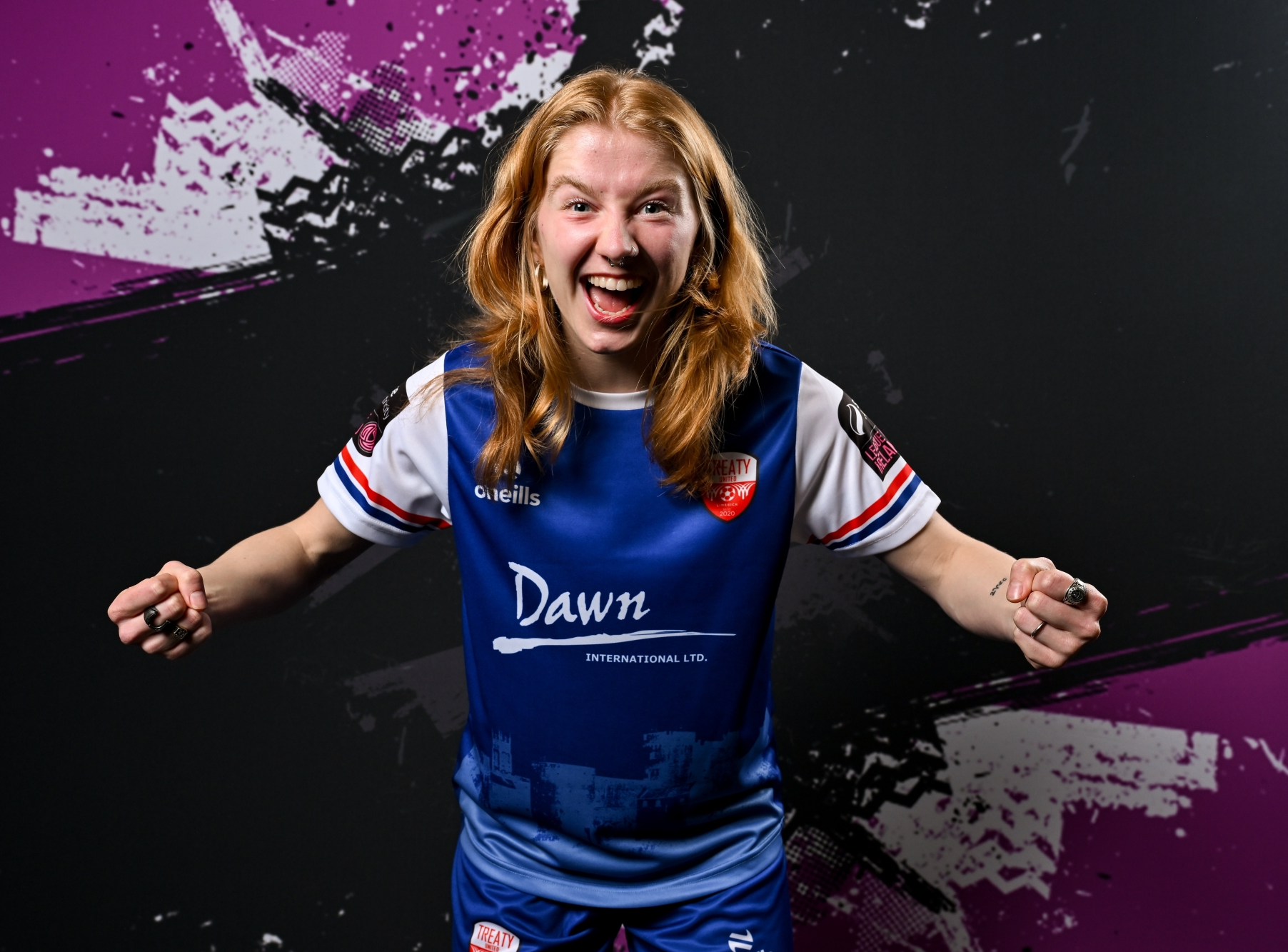 Treaty United's All-Island Cup goalscorer Erin Van Dolder during a squad portrait session at UL North Campus | PICTURE: Sportsfile