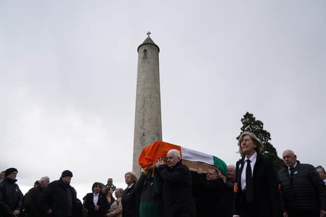 Former Sinn Fein president Gerry Adams and several party colleagues were among those in attendance.