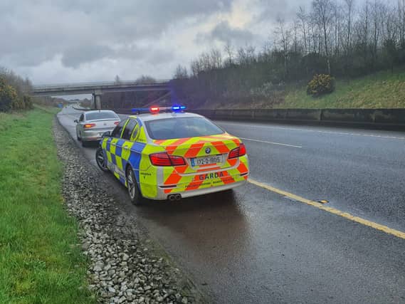 The incident, which happened on the M8 Cork - Dublin motorway on Thursday, has been highlighted on social media ahead of the busy bank holiday weekend
