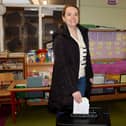 Niamh Quinn, Woodview voting in the two referendums this Friday at Christ the King Girls National School | PICTURE: ADRIAN BUTLER