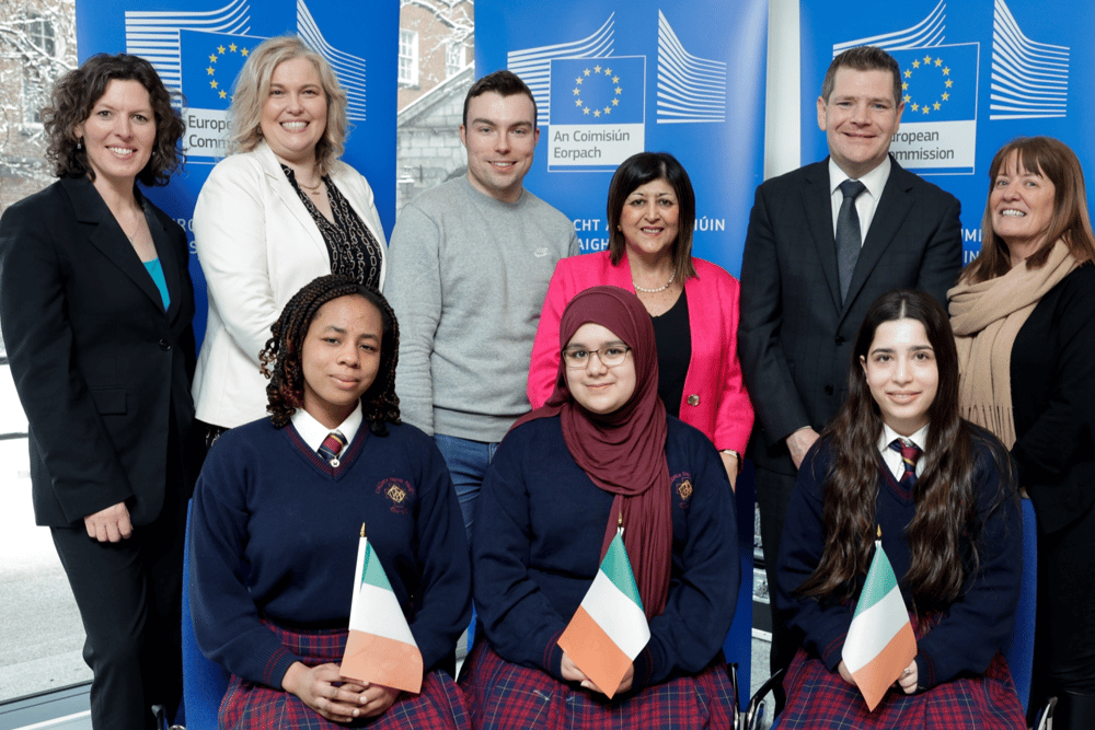 Students from Coláiste Nano Nagle, Limerick represented Ireland at the Model Council of the European Union debate for secondary schools which took place in Dublin Castle | PICTURE: Maxwells