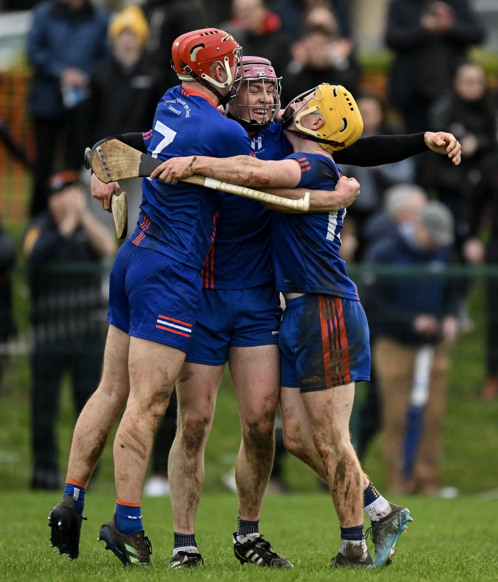 MICL players, from left, Ronan Power, Shane O’Brien and Shane Meehan celebrate at the final whistle of the Fitzgibbon Cup final in Abbeydorney last month | PICTURE: Sportsfile