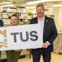 (L to R) President of TUS Prof Vincent Cunnane, Dr Lisa Moran, Dean of Graduate Studies and VP for Research Development and Innovation Dr Liam Brown | PICTURE: Nathan Cafolla