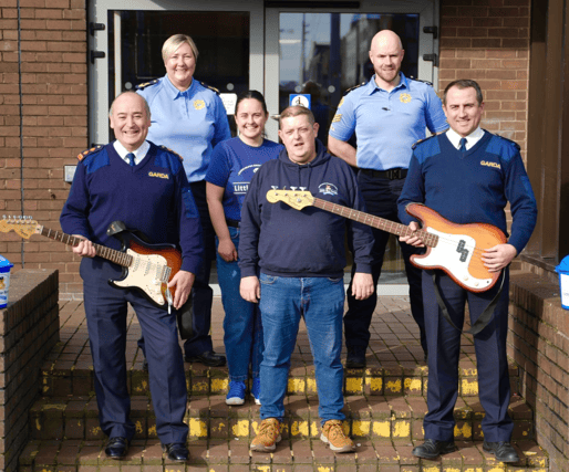Ready to rock: Chief Superintendent Derek Smart, Sergeant Karen Doherty, Lucy Pratt and John Talbot, garda staff, Sergeant Gavin McDonnell, and Superintendent Andrew Lacey