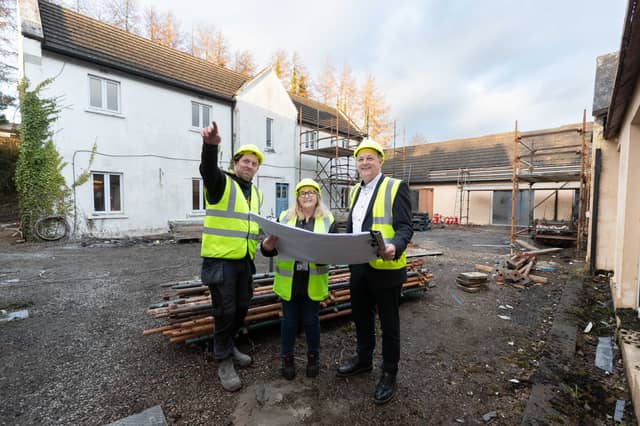 Pictured are Colm O’Gorman, LyMar Contracts Ltd; Colette Bullock, HR business partner, AAG and Edward Manley, head of production, AAG. | PICTURES: Eamon Ward