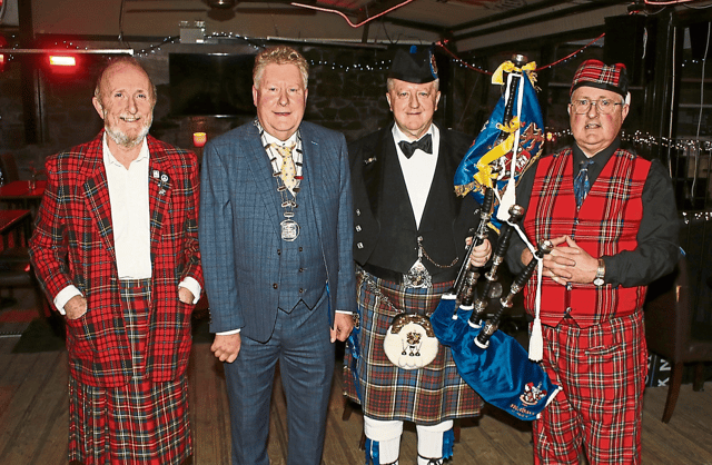 John Lofus, co organiser, Deputy Mayor, Tom Ruddle, Michael Egan, Limerick City Pipe Band and Michael Potter, co organiser PICTURE: Adrian Butler