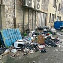 Rubbish piled up  in an alleyway off Little Catherine Street in the city last year
