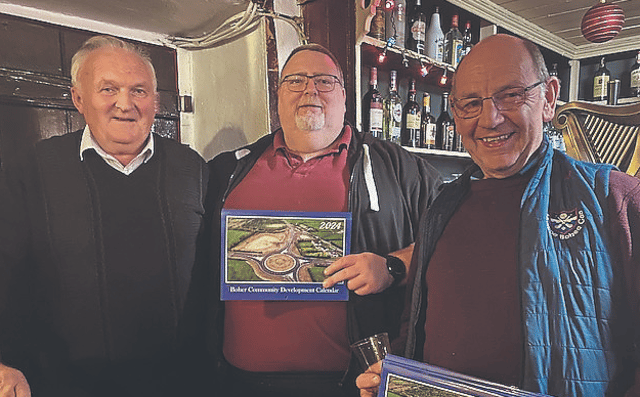 Pat O’Connell with Denis and Michael Moore at the launch