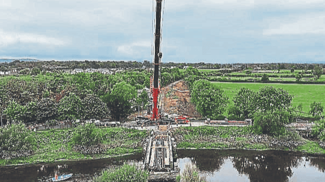 The Maigue railway bridge has been removed as part of the structure’s rehabilitation phase